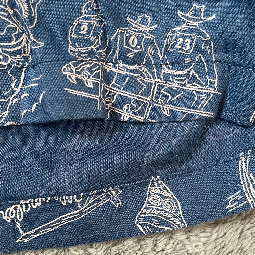 Wrangler Blue Short-Sleeve Button Front Top - Picture 6 of 7